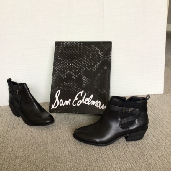 New in box! Sam Edelman Black Leather Ankle Booties. Size 8.5 - Picture 5 of 16